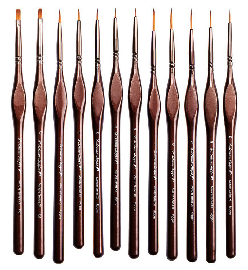 Miniature Paintbrushes for Watercolors and Acrylics